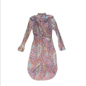 Lauren Ralph Lauren long sleeve orange multicolor dress